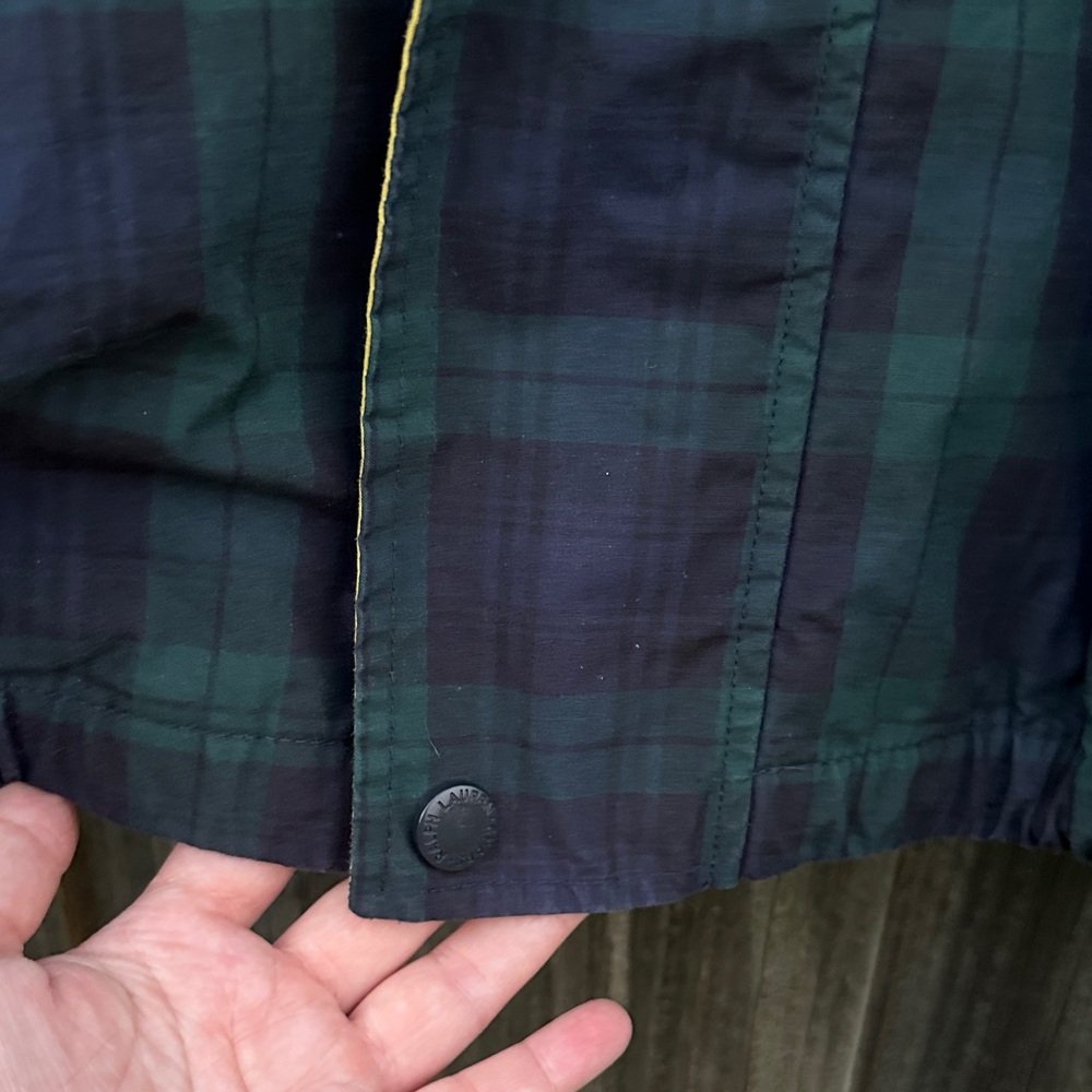 Vintage Chaps Navy and Green Plaid Windbreaker EUC - Picture 7 of 10